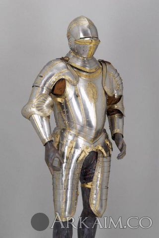 1475079800 7. armor For emperor charles V made By desiderius helmschmid 1543 iron brass leather And gold kunsthistorisches museum vienna