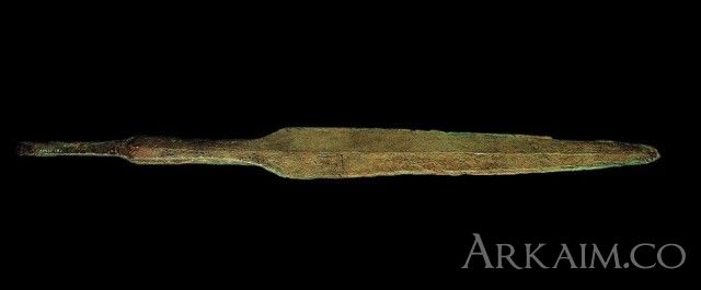 10123376 Медный наконечник копья из гробницы правителя Мескаламдуга из города Ур. Коллекция Национального музея Ирака, Багдад