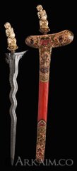 1497458338 5. The caravana collection 20th century malaysia steel silver ivory rubies painted wood. full length 65 5 Cm blade 47 Cm
