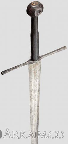 1468696973 7. medieval hand And A half sword dated circa 1400 blade 95.8cm. overall length 120cm