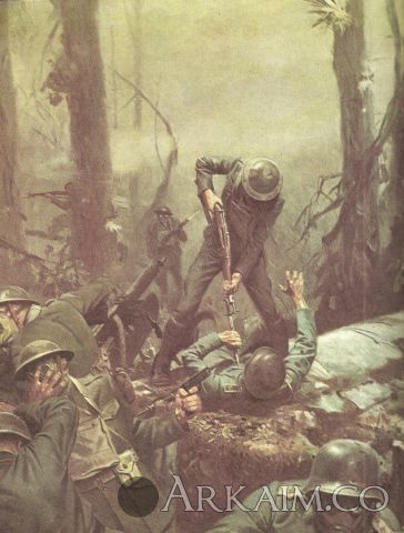 Ww1 june 1918 U S marines In action At The battle Of belleau wood painting By Tom lovell