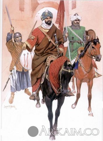 emir Of The almohad dynasty yaqub Al mansur with His bodyguard yakub Al mansur reigned from 1184 To 1199 with distinction