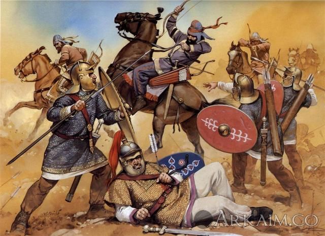 legionarios-en-batalla-contra-arqueros-a-caballo-parto-sasc3a1nidas-mesopotamia-c-260-d-c.jpg