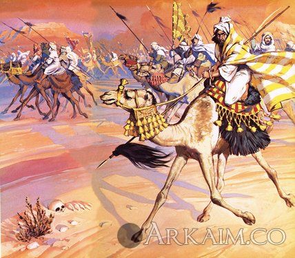 arabs pouring across The desert To kill mohamed