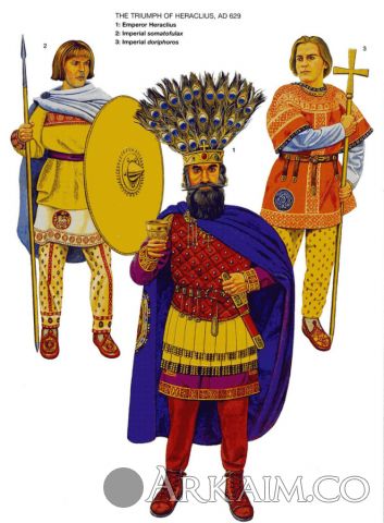 great byzantine emperor heraclius with His bodyguard after His victory over The sassanid empire