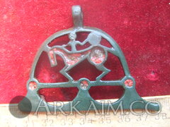 лунница кк. всадник с бубном на коне.